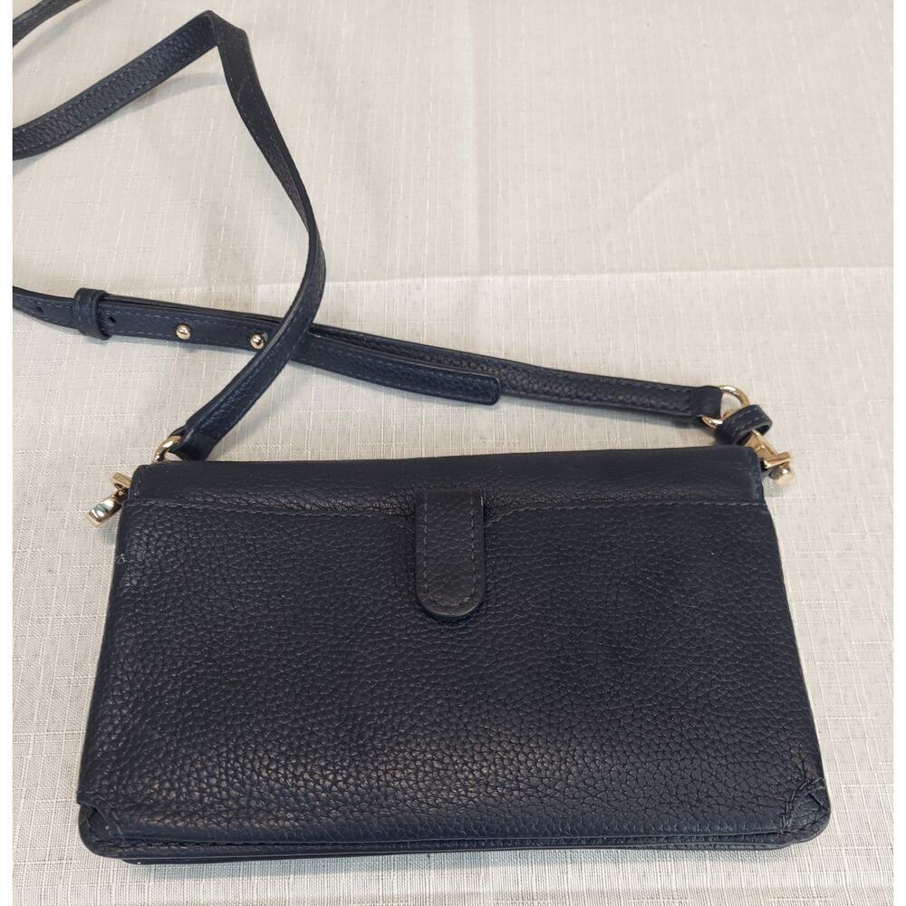 Michael Kors Womens Crossbody Wallet Purse Black Pebbled Leather Bag - Picture 4 of 4